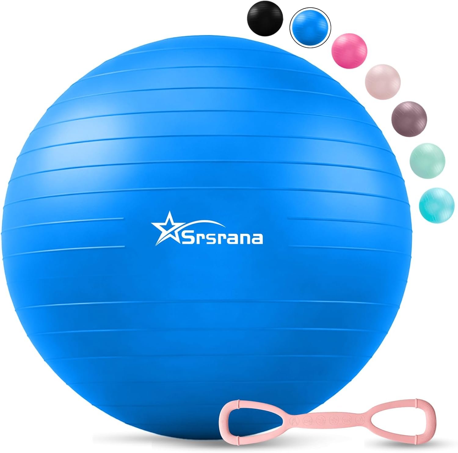 Exercise Ball – Anti-Burst Yoga Ball for Pilates, Pregnancy & Core Stability – Ergonomic Office Desk Ball Chair & Physical Therapy Equipment, Quick Pump Included