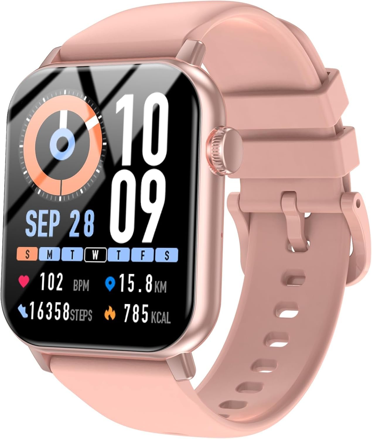 Smart Watches for Men Women with Bluetooth Calling, 1.83″ HD Touchscreen Fitness Tracker, IP68 Waterproof, 120+ Sports Modes, Heart Rate & Sleep Monitor, Activity Tracker for iPhone Android (Pink)