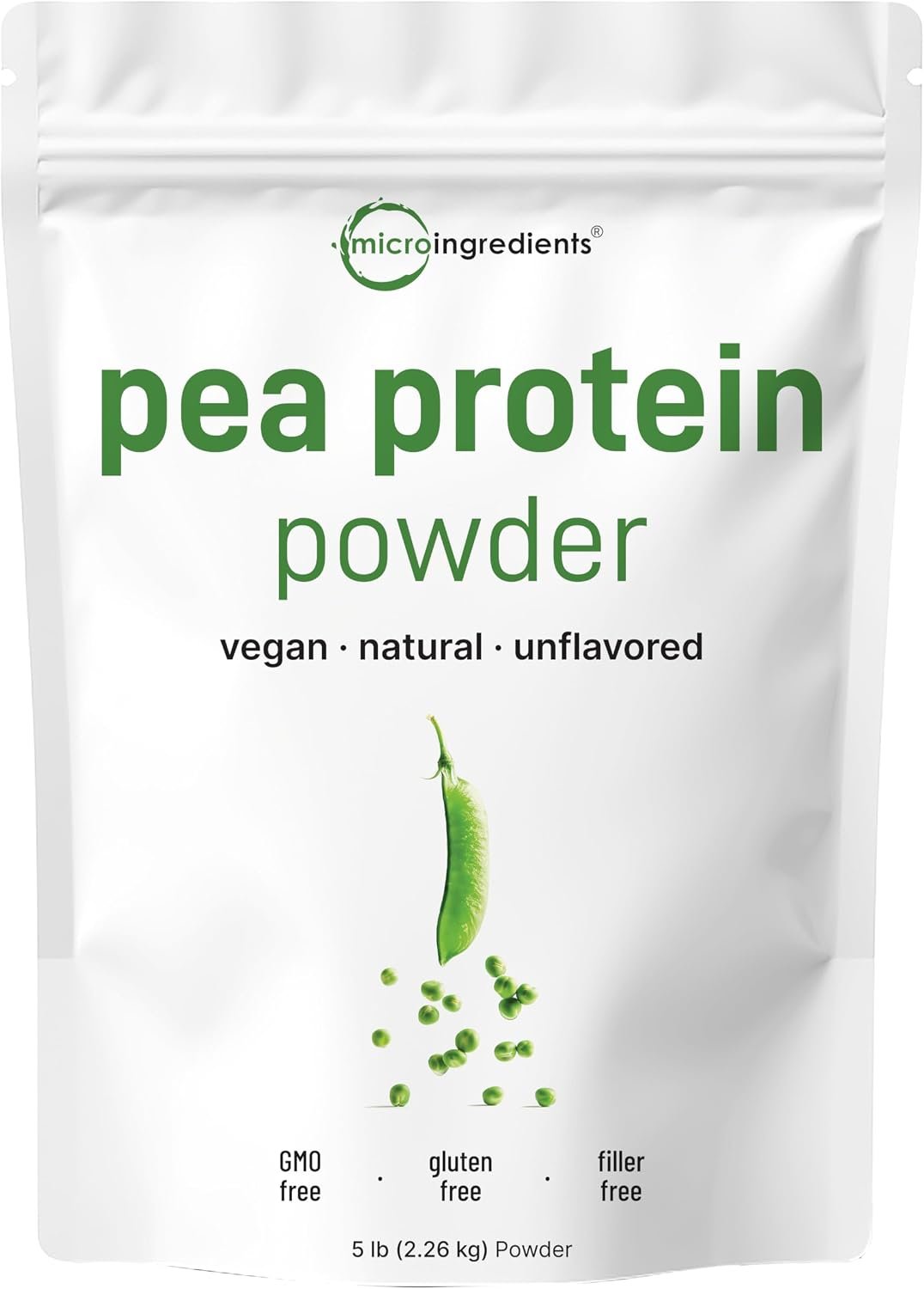 Micro Ingredients Pea Protein Powder, 5lb | Vegan, 27g Protein Per Serving