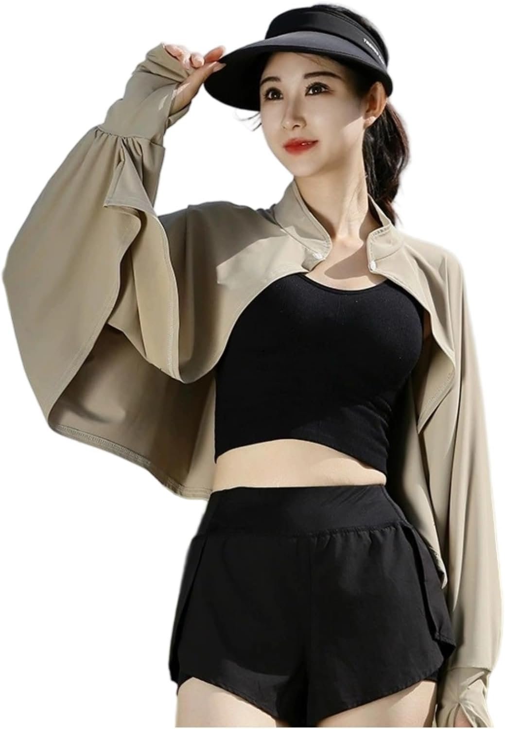 Women’s Cooling Shawl Arm Sleeve Neck Sun Protection Cape Sun-proof Cover Cloak for Women Summer SPF Long Sleeve