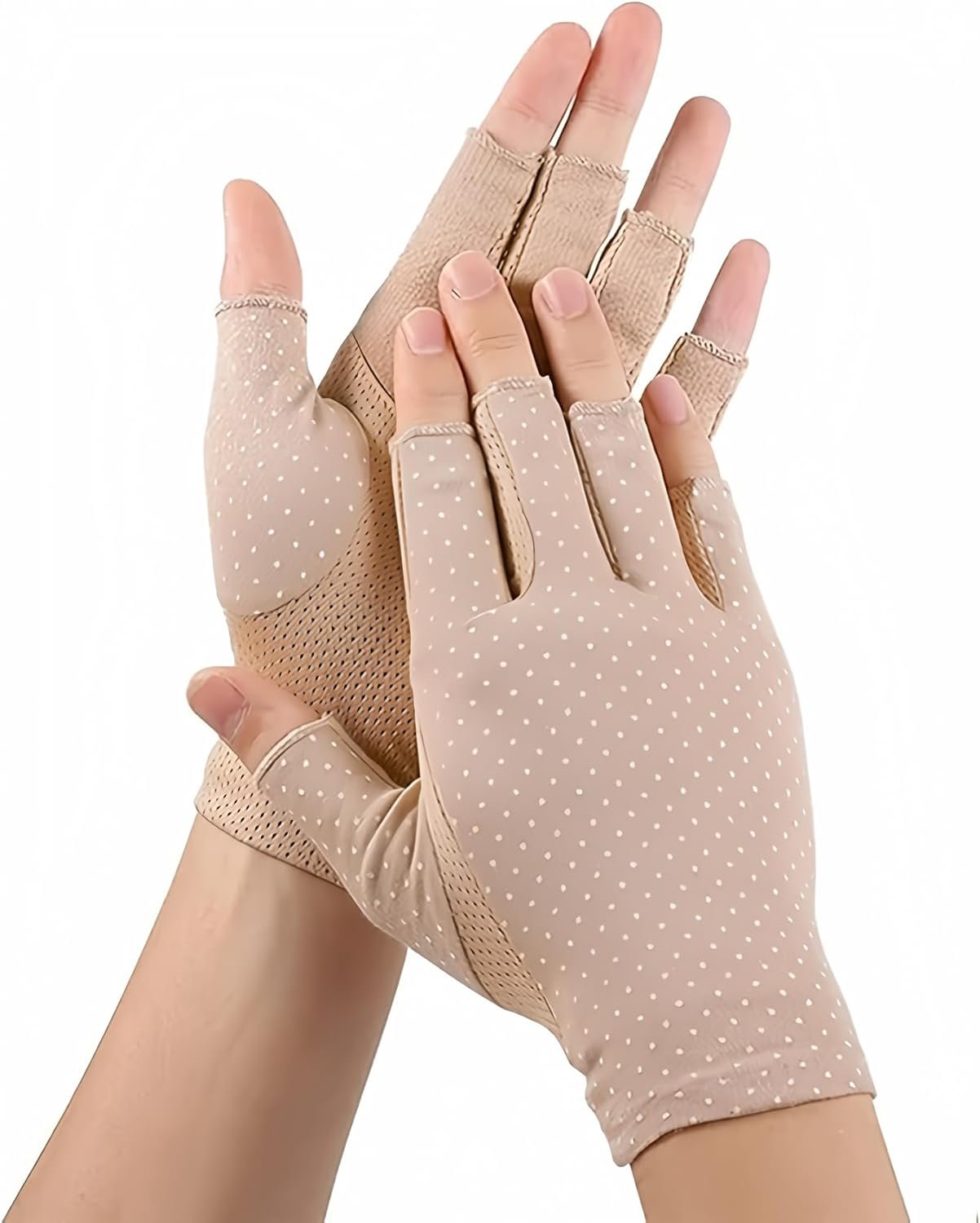 Women Sunblock-Fingerless Gloves UV-Sun-Protection Driving Non-Slip Gloves