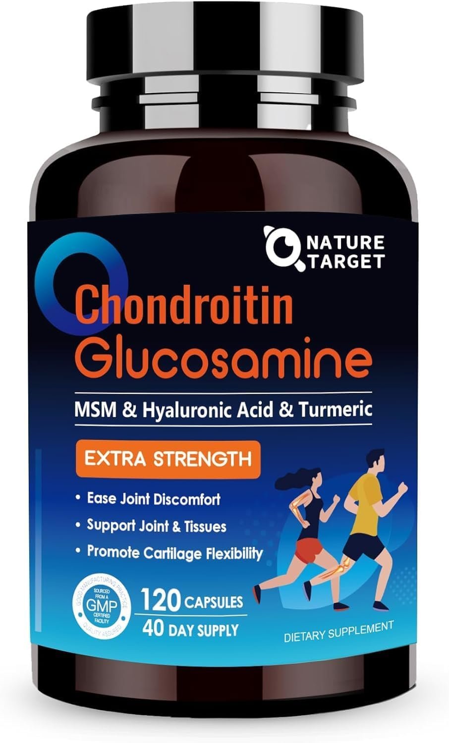 NATURE TARGET Glucosamine Chondroitin MSM, Shellfish Free, 120 Capsules
