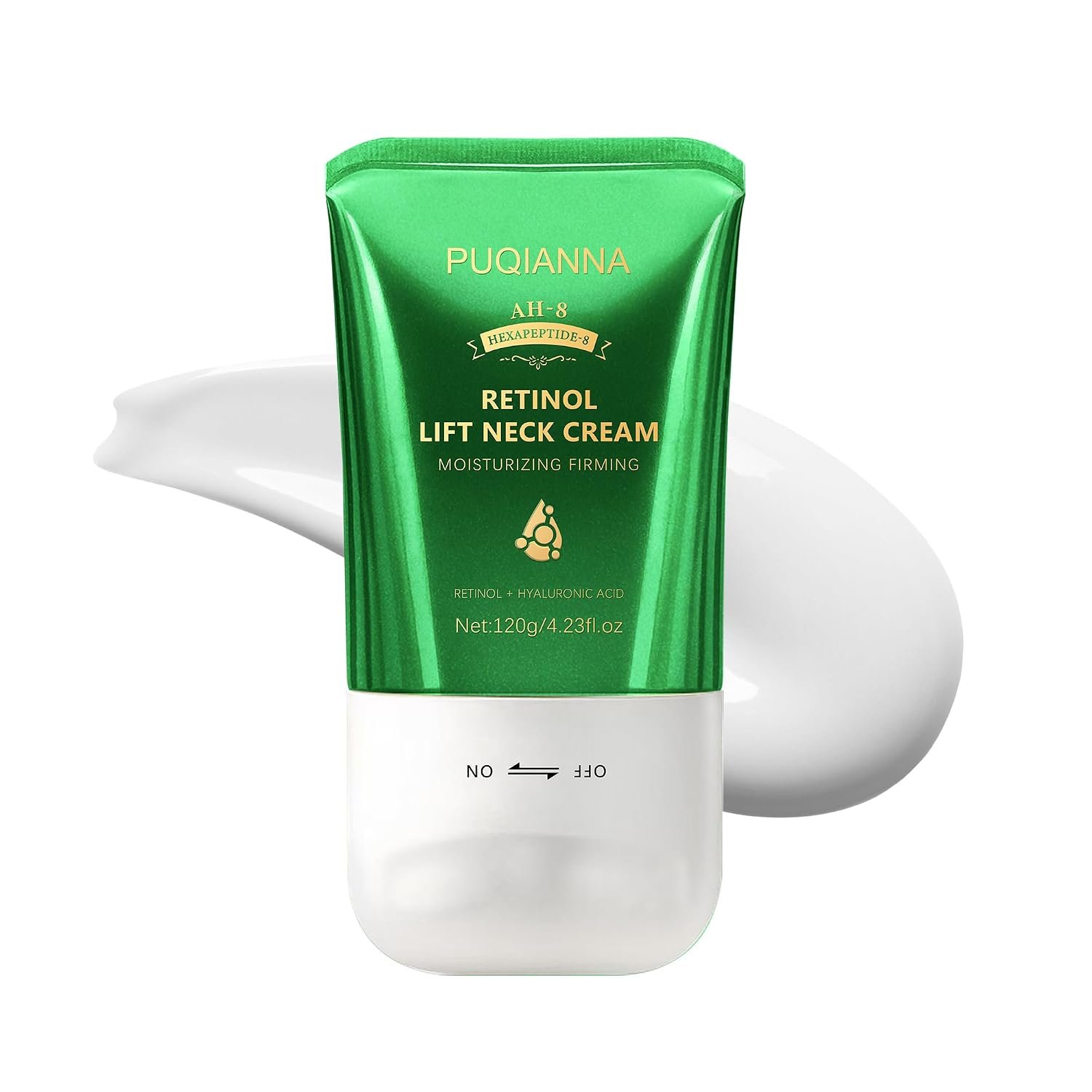 Retinol Neck Firming Cream with Exclusive AH8 Complex, Hyaluronic Acid Anti-Aging Moisturizer, Multi-Use Skin Care for Face, Neck & Body, Helps Smooth Crepey Skin, Fine Lines & Wrinkles, 4.23oz