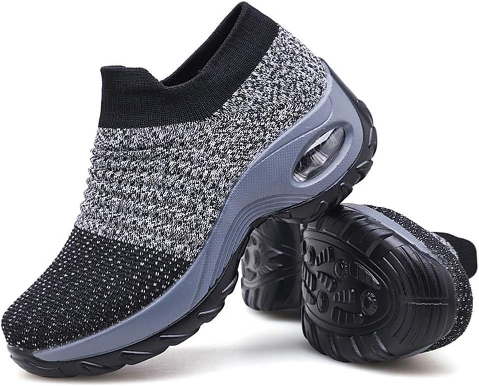 Slow Man Women’s Walking Shoes Sock Sneakers – Mesh Slip On Air Cushion Lady Girls Modern Jazz Dance Easy Shoes Platform Loafers