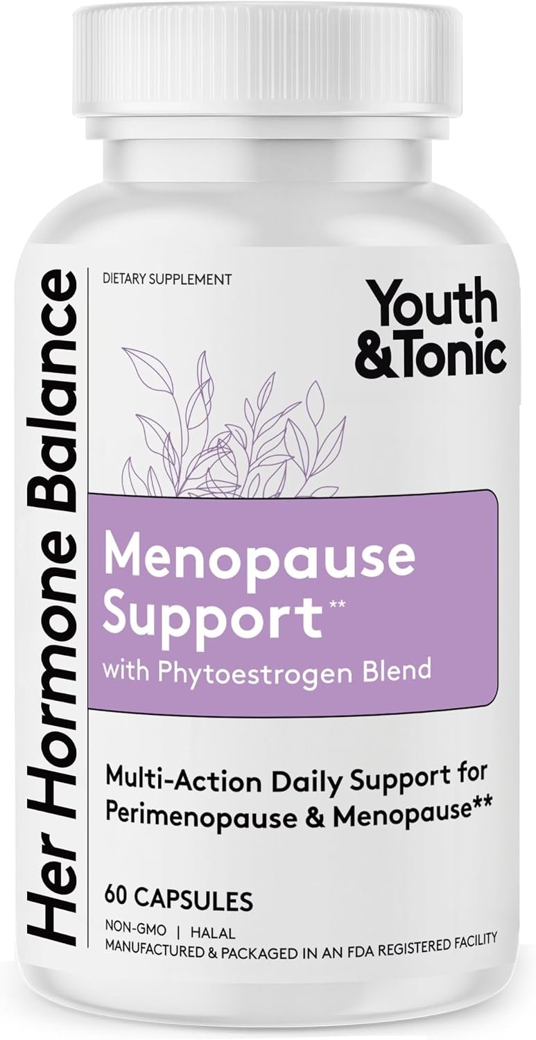 Youth & Tonic Menopause Supplement for Hot Flashes & Night Sweats 60 Pills
