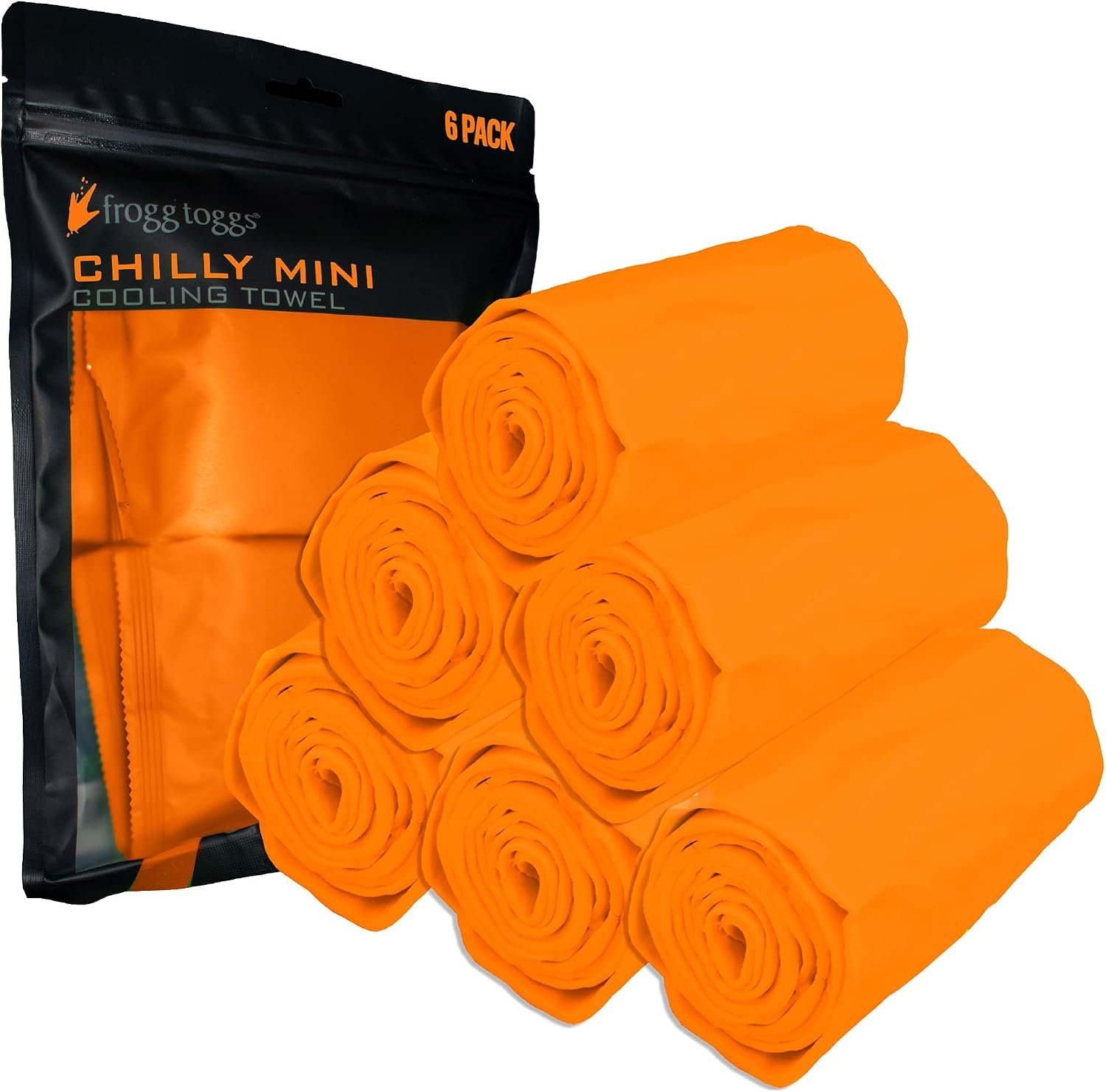 FROGG TOGGS Chilly Mini Cooling Neck Towel, 6 Pack