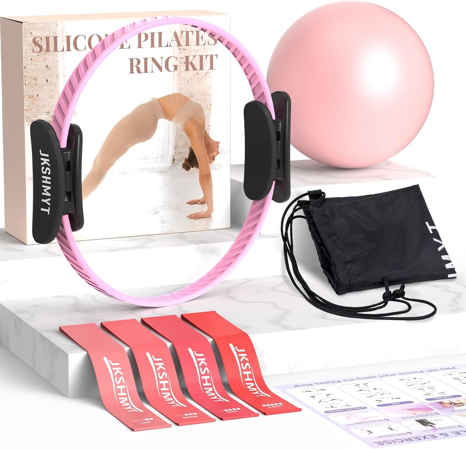 JKSHMYT Pilates Kit, Pilates Ring and Equipment for Home Workouts Set
