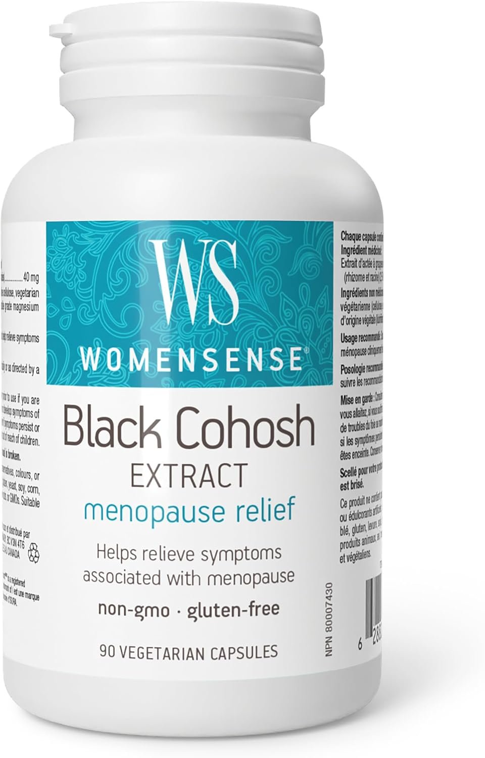 Natural Factors – WomenSense Women’s Black Cohosh Extract 40mg, Menopausal Symptom Support, 90 Vegetarian Capsules
