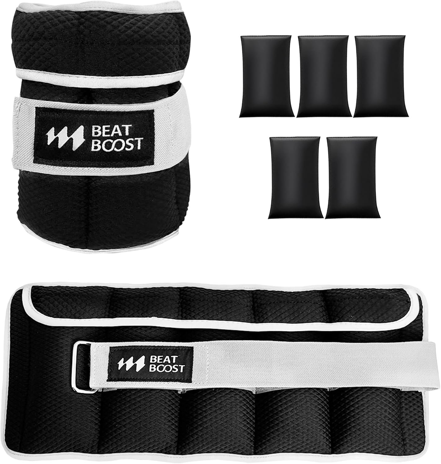 Ankle Wrist Weights for Women Men A Pair of 2 4 6 8 10 Lbs BeatBoost Arm Leg Weight Set with Adjustable Straps for Walking Pilates Exercise Workout Gym Aerobics