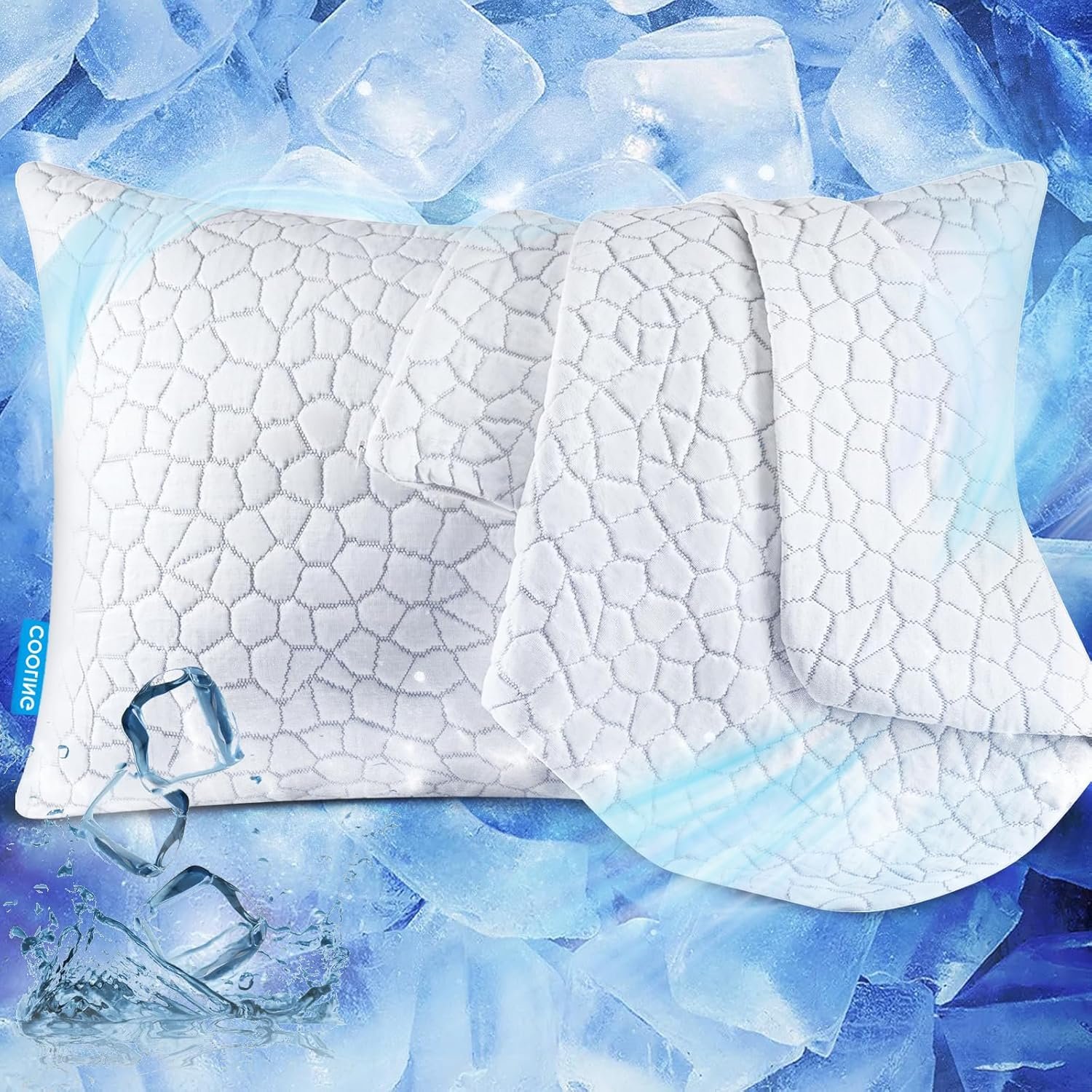Queen Size Cooling Fiber Pillowcase (1 Pack) – Luxury, fits Hotel, Memory Foam & Down Pillows. Smooth Zipper, Cool for hot Sleepers, Machine Washable.