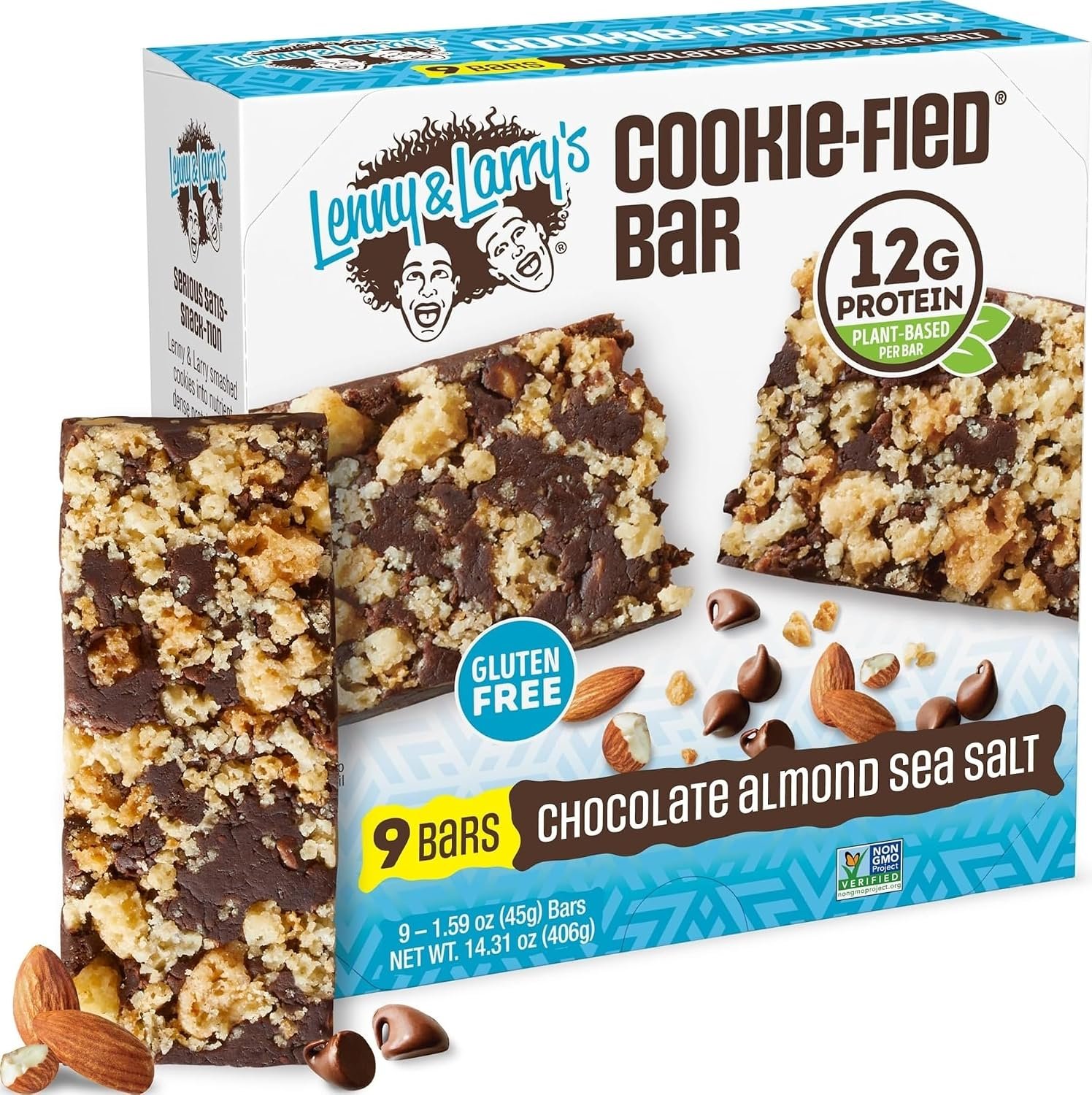 Lenny & Larry’s Cookie-Fied Protein Bar Chocolate Almond 12g 9 Pack