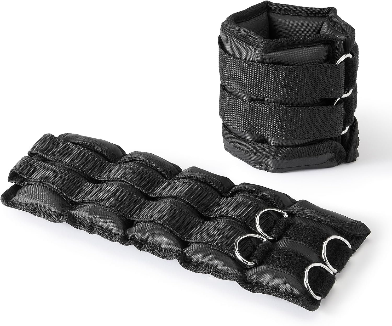 Amazon Basics Adjustable Ankle Weights for Men & Women, for Workouts, Resistance Training, Walking, Black