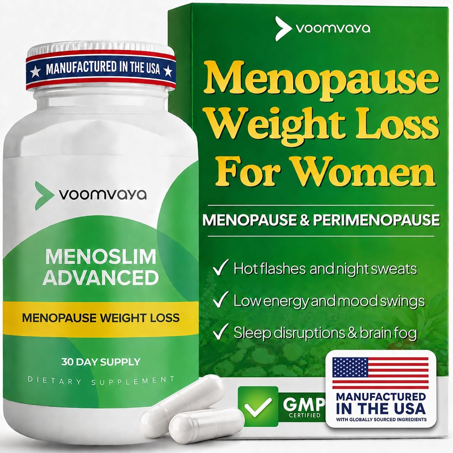 VoomVaya MenoSlim Advanced Menopause Weight Loss Supplements for Women