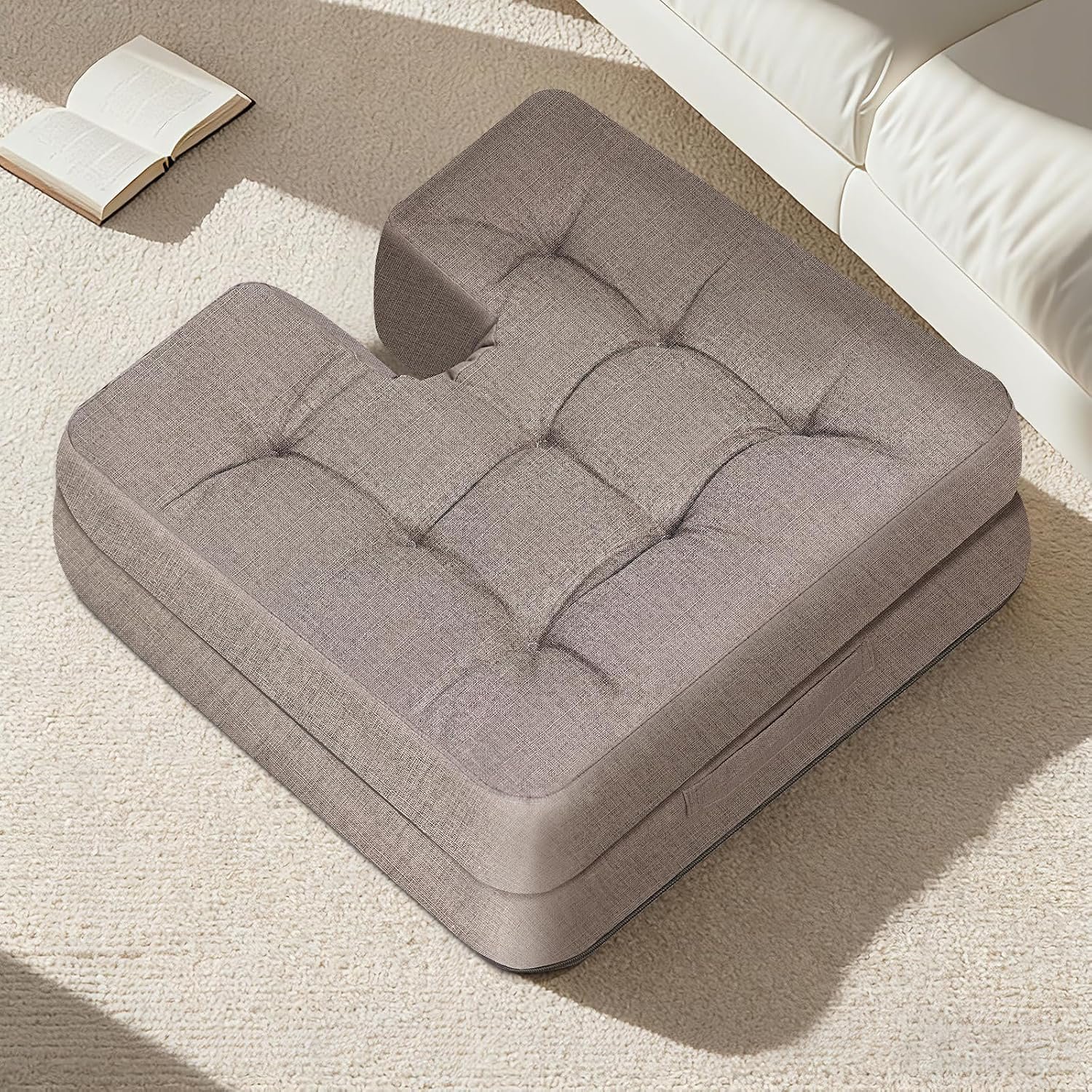 Meditation Cushion, Ideal for Extended Sitting Sessions. Double-Layered Memory Foam seat Cushion (with Handles) Suitable for Yoga, Fireside Relaxation, and Living Room use.