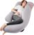 Cooling Pregnancy Pillows for Sleeping, 57” Full Body Pillow, Light Grey