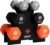SQUATZ Dumbbell Weights Set with Stand, 32lbs Neoprene Coated Weights in Color Gray, Black, and Orange, Hex Shape Anti Slip and Roll Dumbbells for Exercise, Training, Fitness, Yoga