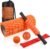 Aucuu 6 in 1 Foam Roller Set Includes Hollow Core Massage Roller, Yoga Stick, Massage Ball, Fitness Stretching Strap, Carrying Bag, Towel, Massage Roller (Orange)