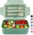 Caperci Classic Bento Box Adult Lunch Box for Older Kids – Leakpoof 47 oz 3-Compartment Lunch Containers for Adults and Teens, Built-in Utensil Set, Ideal for On-the-Go Balanced Eating,Khaki Green
