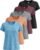 5 Pack Women’s Dry Fit Workout Tops Crew Neck T Shirts Athletic Gym Tees