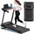 Treadmill with 0-16% Auto Incline, 0.6-7.5MPH Walking Pad Treadmills for Home, 3.0 HP Low Noise Foldable Treadmill with Handle Bar and LED Display, Walking Running Machine, 350LBS Capacity