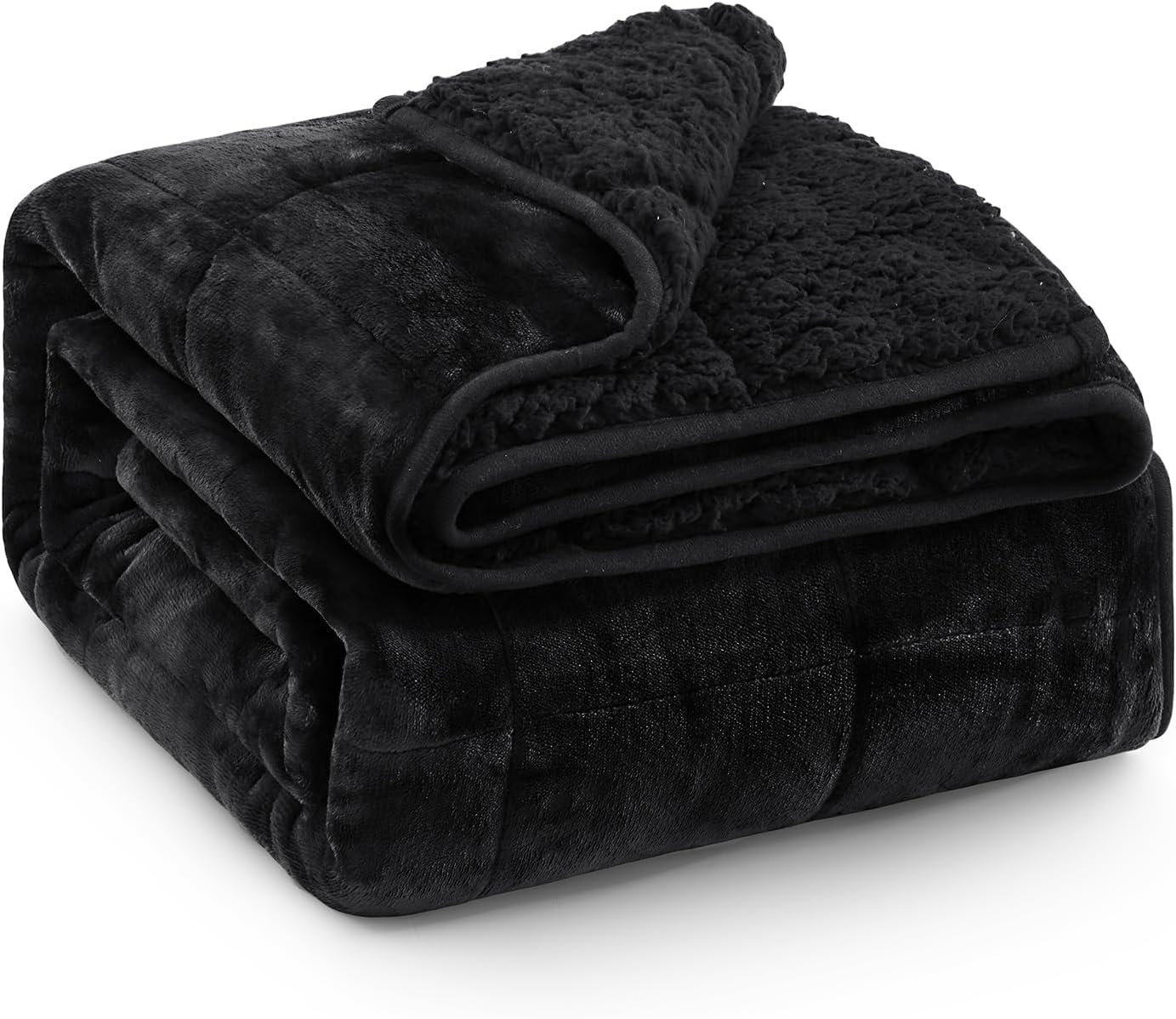 Ultra Soft Sherpa Weighted Blanket for Adults, 60″x80″ 15lbs Heavy Blankets