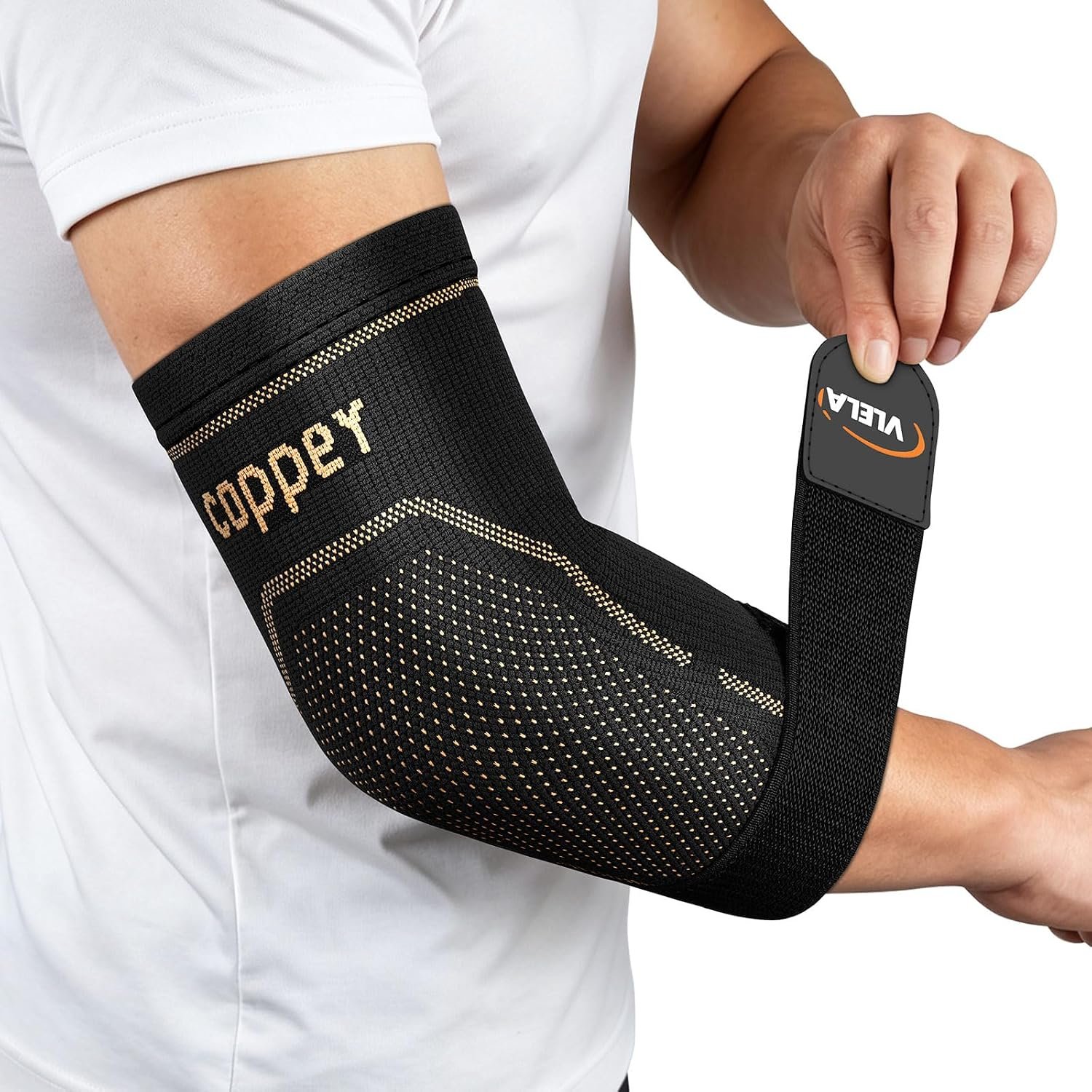 Copper Elbow Comprsssion Sleeve |Adjustable Elbow Brace for Tennis Elbow
