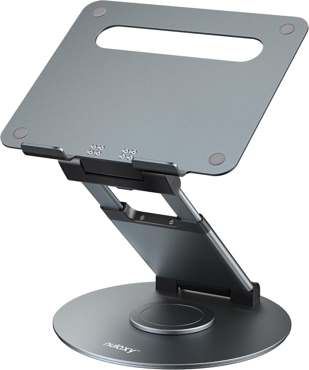 Nulaxy 18″ Height Telescopic 360 Rotating Aluminum Laptop Stand Desk, Gray