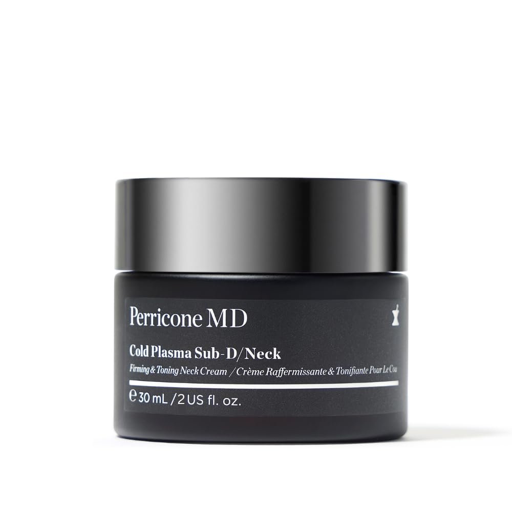 Perricone MD Cold Plasma Sub-D Neck & Décolletage Cream, 2 oz | Neck Firming & Tightening Cream with DMAE | Reduces Sagging, Crepey Skin & Wrinkles | Jawline Contouring