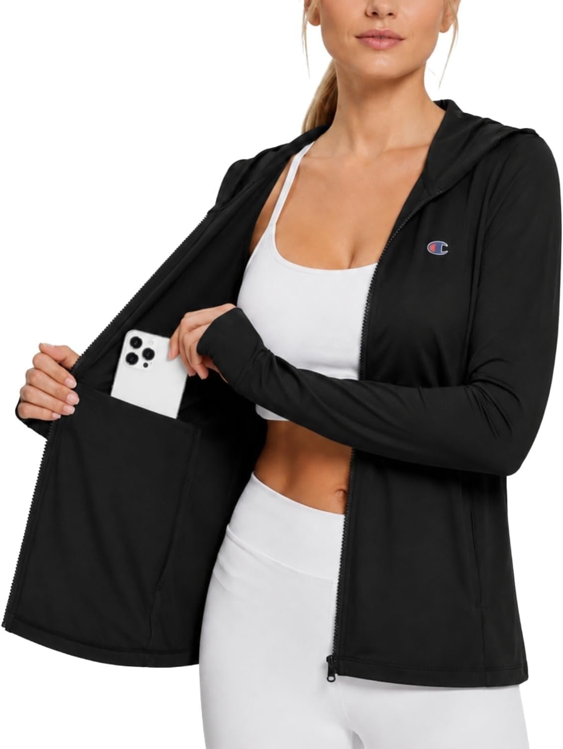Champion Women’s Sun Hoodie, Long Sleeve SPF 50+ UV Rash Guard Sun Shirt