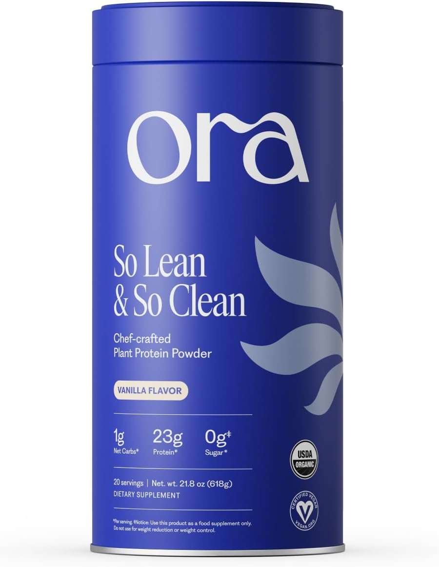 Ora Organic Vegan Protein Powder for Women & Men – Vanilla, 20 Servings