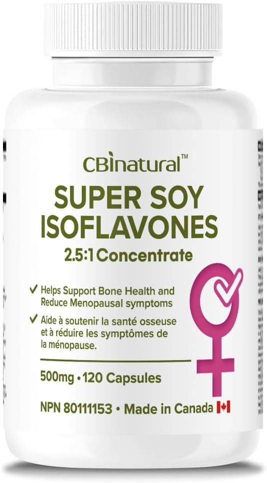 Soy Isoflavones 2.5:1 Extract 500mg, Supports Women’s Wellness, 120 Vegan Capsules, 4-Month Supply, Non-GMO, Gluten Free