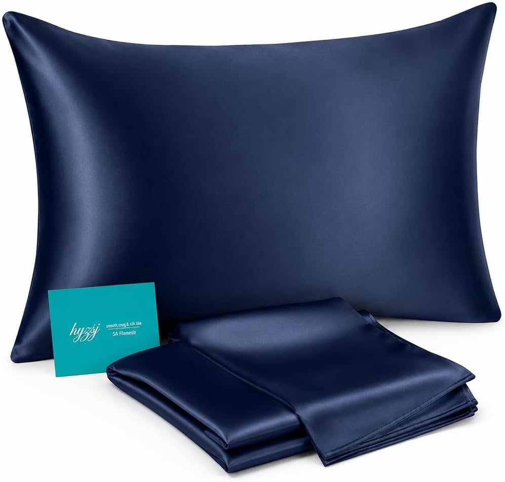 Silk Pillow Cases Queen Size with Hidden Zipper, Mulberry Silk Pillowcase for Hair and Skin, Cooling Smooth Anti Acne Pillowcase, Ideal Gifts for Women Men(20x30inch)