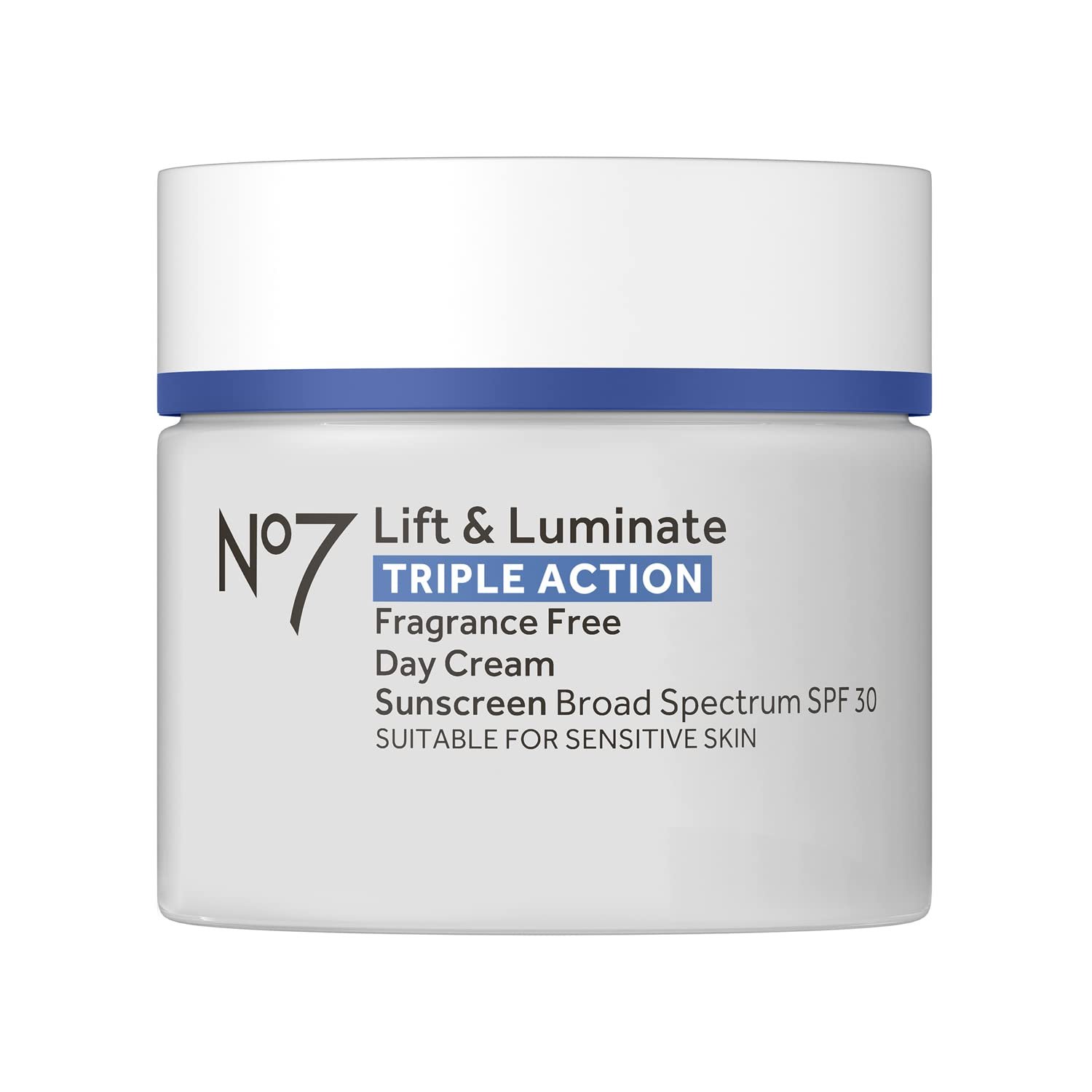 No7 Lift & Luminate Triple Action Face Cream with SPF 30, 1.69 oz