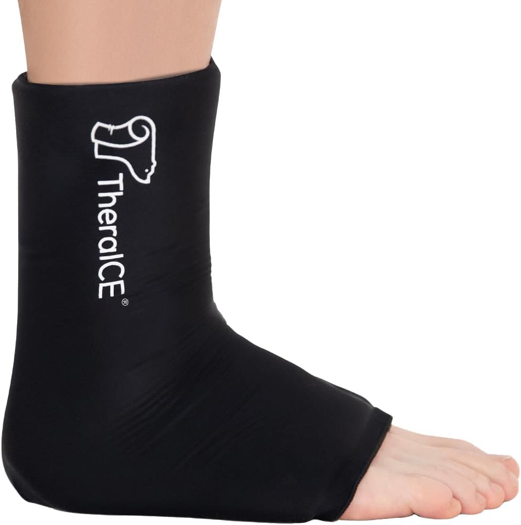 TheraICE Ankle Ice Pack Wrap, Sprained Ankle Brace Plantar Fasciitis Relief