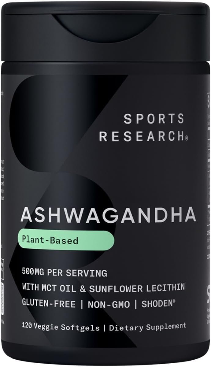 Sports Research® Ashwagandha w/Coconut MCT Oil, 120 Softgels