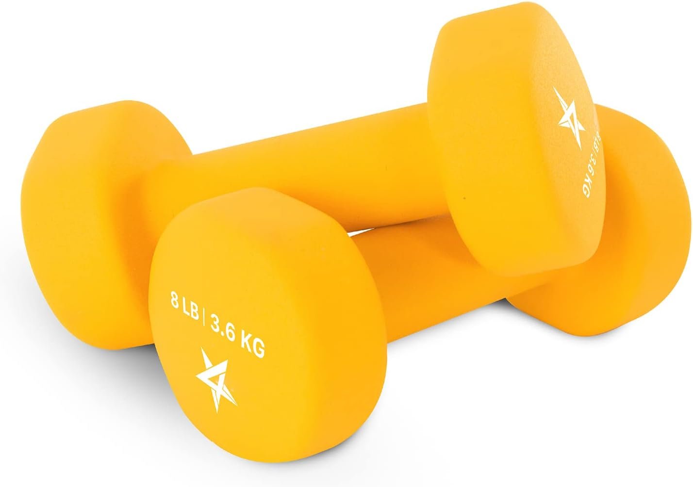 Yes4All Exercise amp Fitness pound Dumbbell Neoprene 8lbs Orange Pair, D-Light Orange-8lbs (pair), 8 lbs Pair US