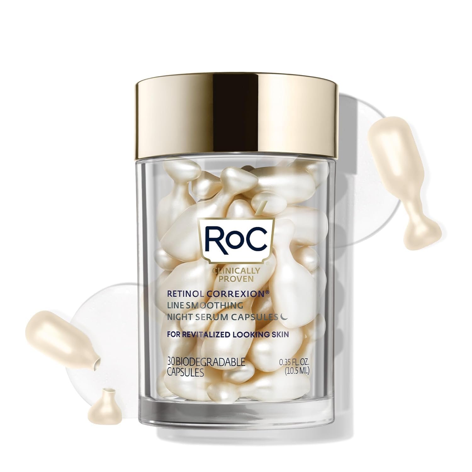 RoC Retinol Correxion Anti-Aging Wrinkle Night Serum Capsules, 30 count
