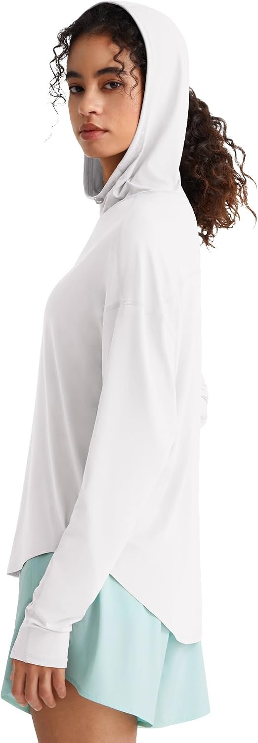 G4Free Lightbreeze UPF 50+ UV Long Sleeve Workout Shirts for Women – Sun Hoodie Loose Fit with Thumholes Hiking Casual