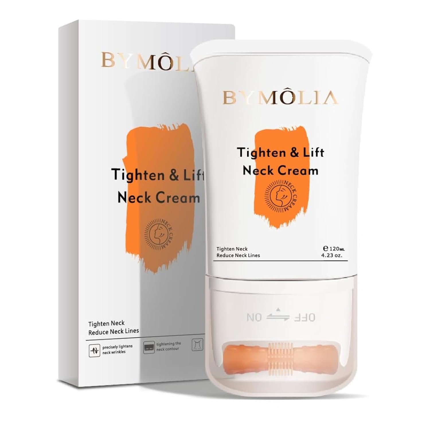 Neck Cream with Roller, Collagen & Hyaluronic Acid, 4.23 fl oz