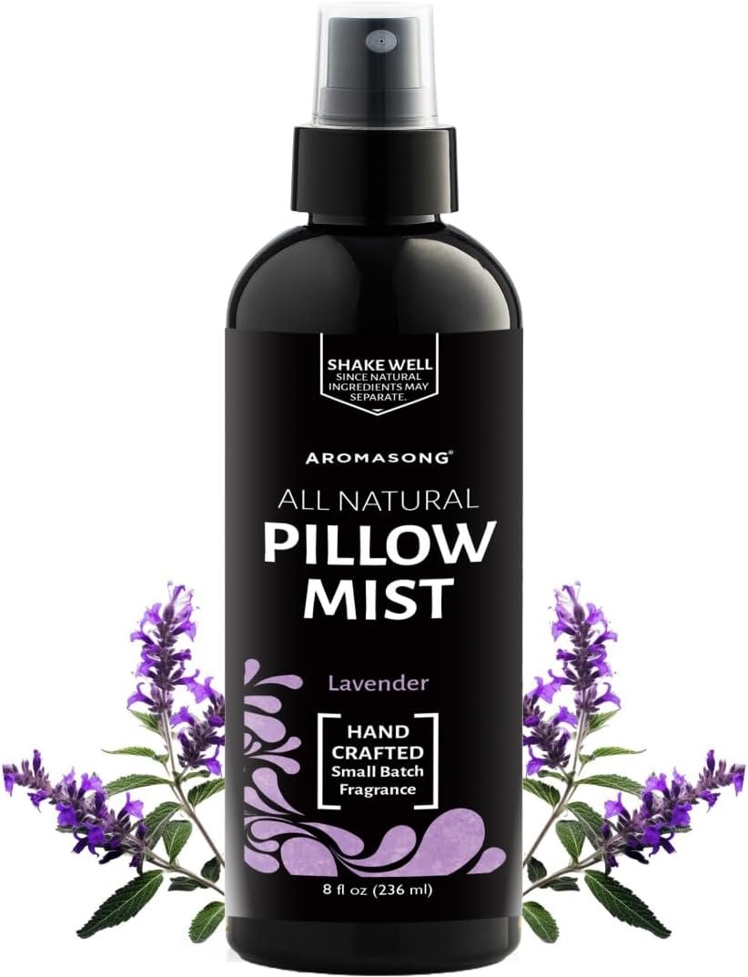 Aromasong Pillow Spray for Sleeping – All Natural Calming Linen & Bedtime Sleep Mist for Deep Sleep – Pillow Spray Aromatherapy with Botanical Essential Oils for Relaxing Stress