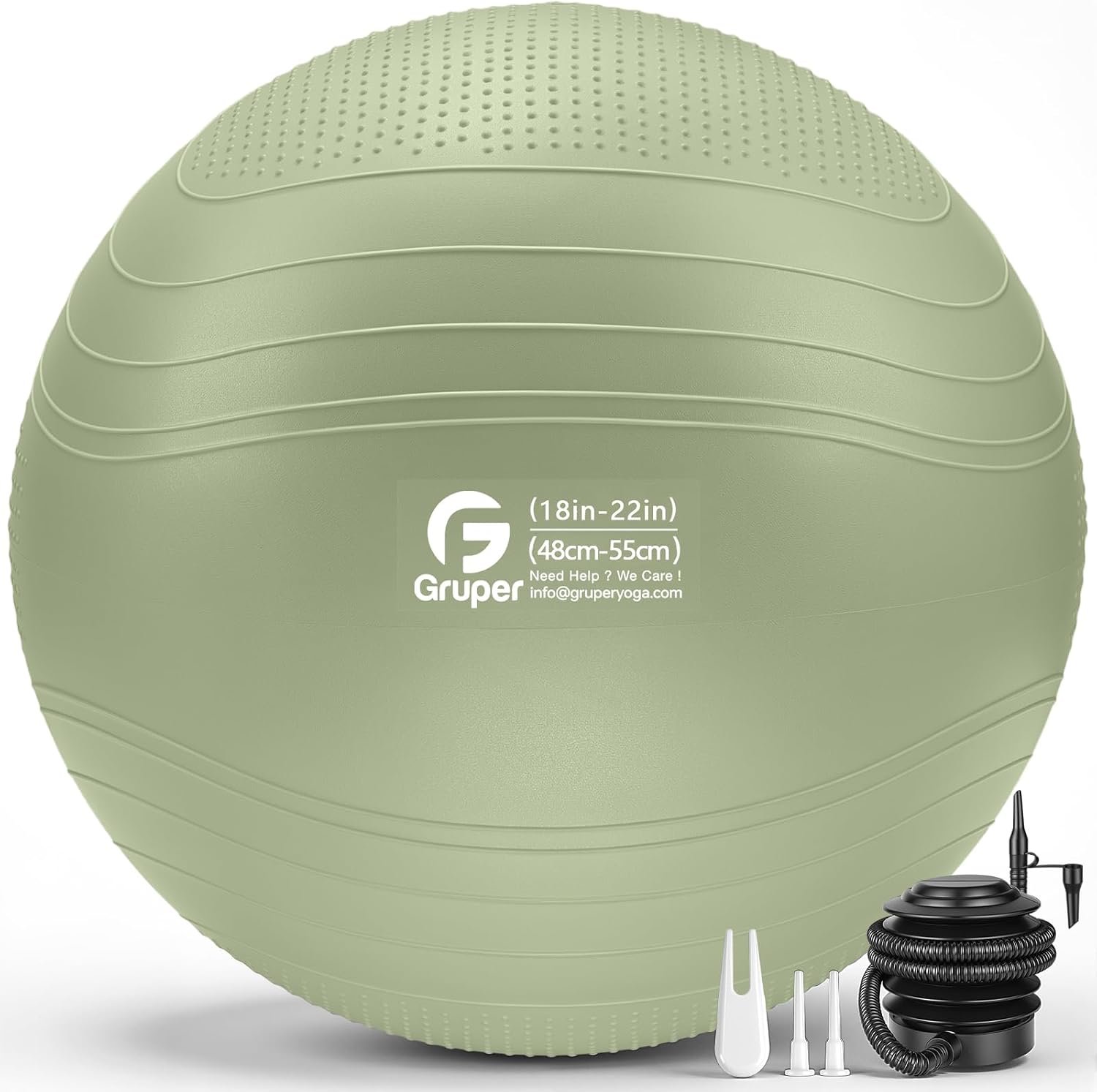 Gruper Yoga Ball, Extra Thick Non Slip Exercise Ball, 4 Sizes