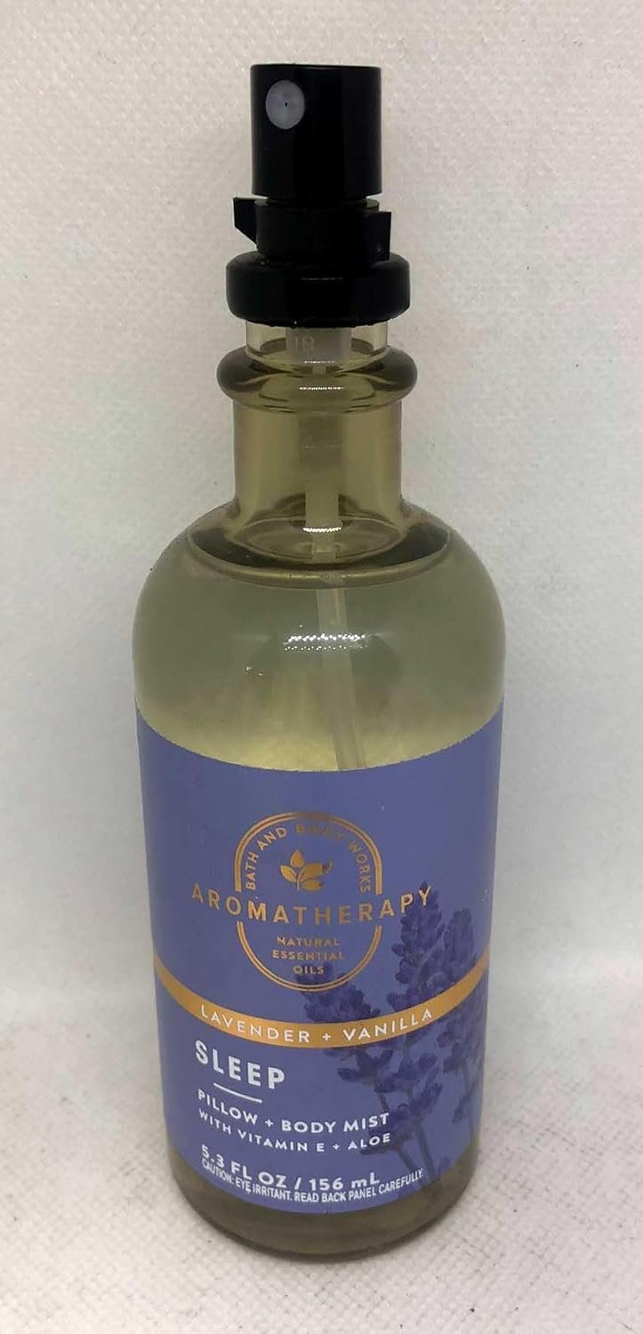 Bath and Body Works Aromatherapy Pillow Mist with Natural Essential Oils (Sleep, Lavender + Vanilla)