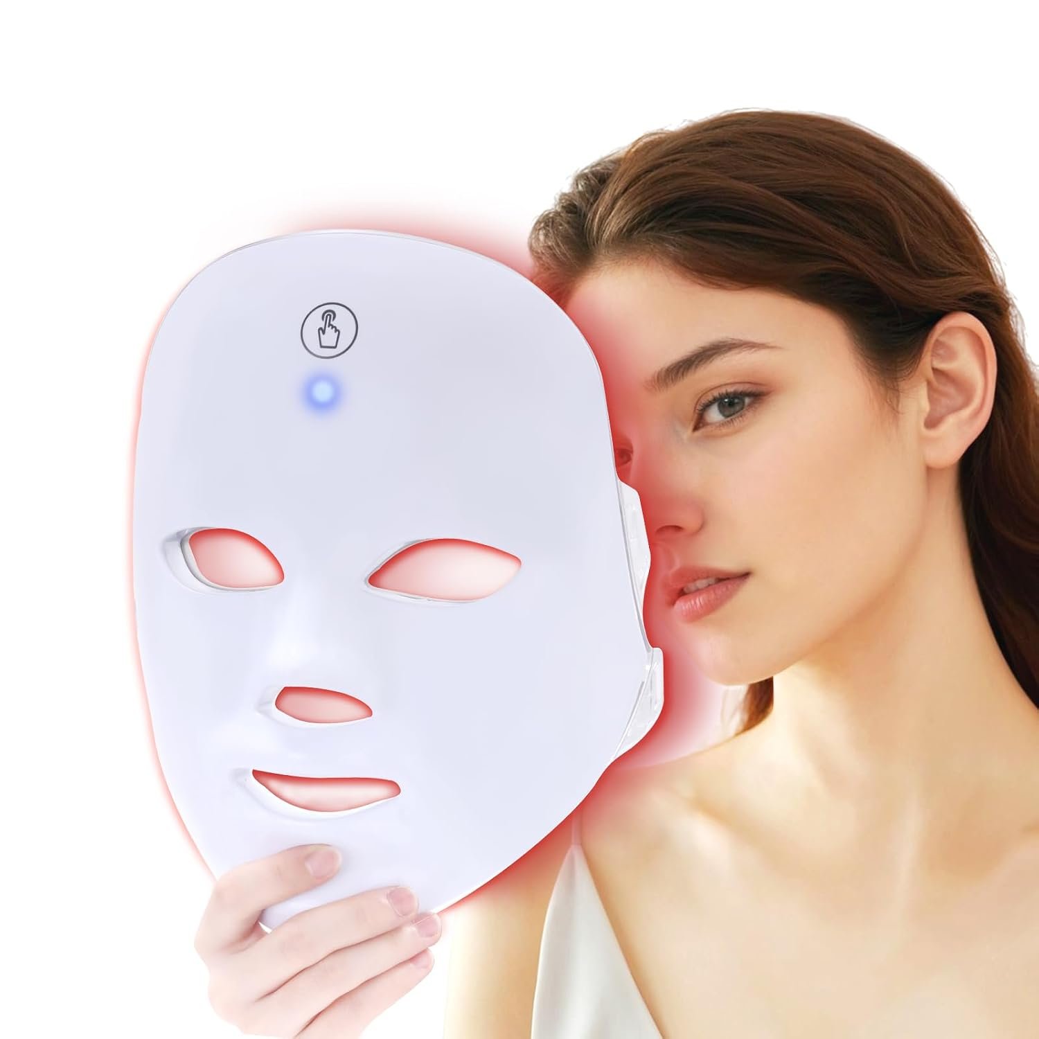 Red Light Therapy for Face, Blue LED Light Therapy Mask, 7-1 Colors LED Facial Skincare Mask at Home, USB Rechargeable, Cordless