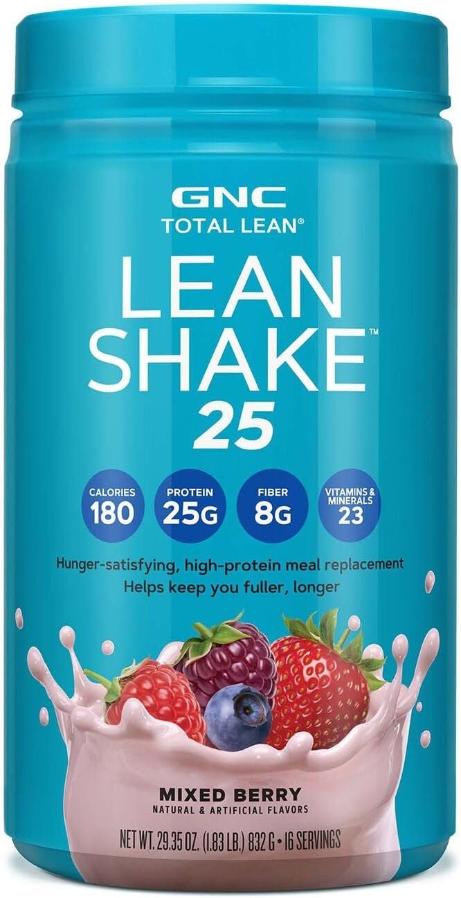 GNC Total Lean Shake 25, Mixed Berry, Zero Added Sugar, 16 Servings