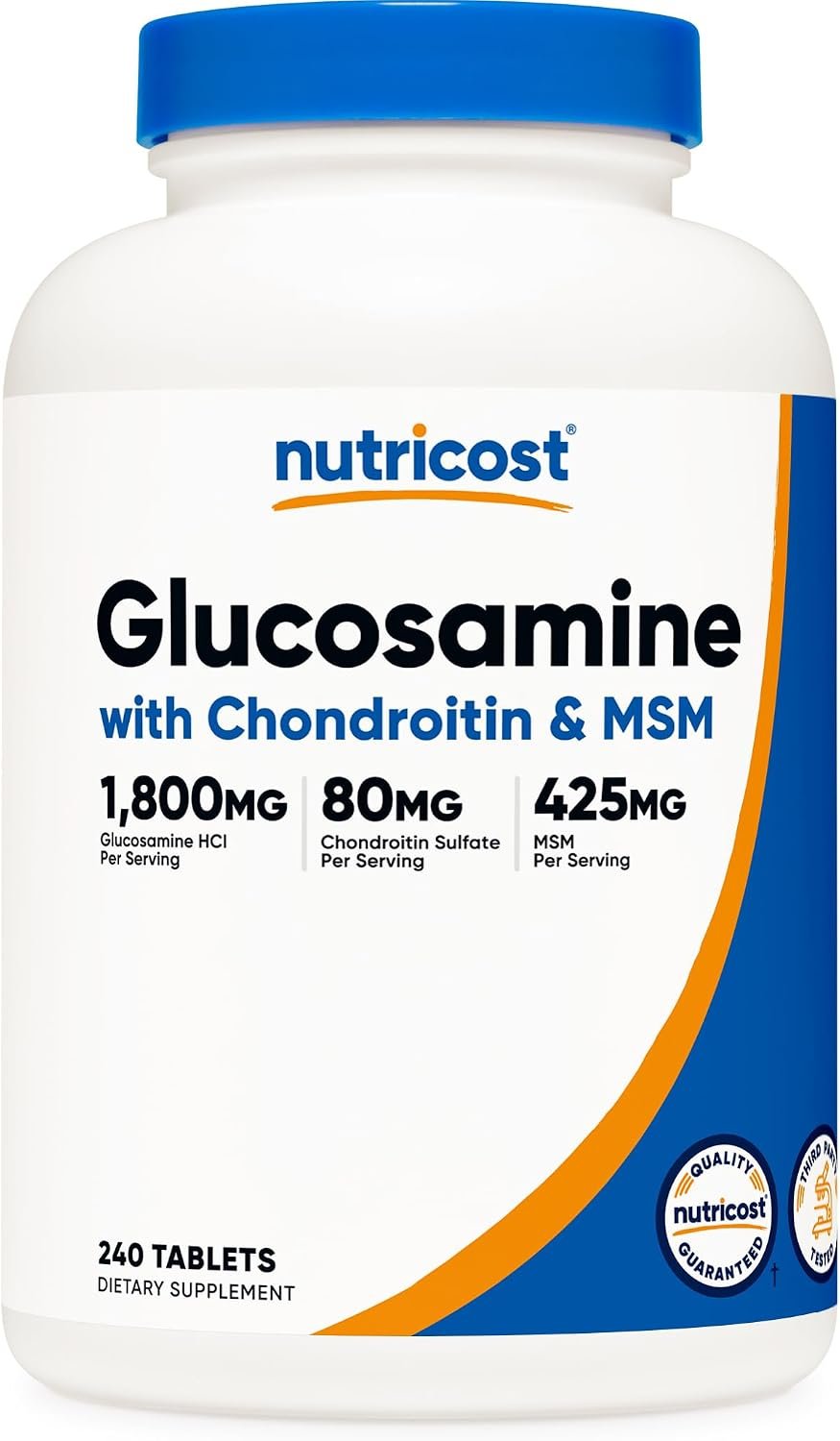 Nutricost Glucosamine 1800mg with Chondroitin & MSM, 240 Tablets, GMO-Free