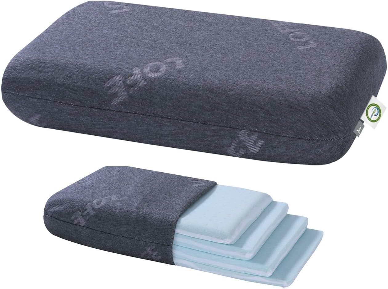 Adjustable Memory Foam Pillow for Side Sleeper,CertiPUR-US Neck Pillow
