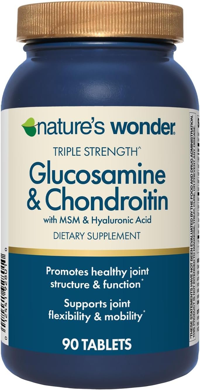 Nature’s Wonder Triple Strength Glucosamine Chondroitin MSM, 90 Tablets