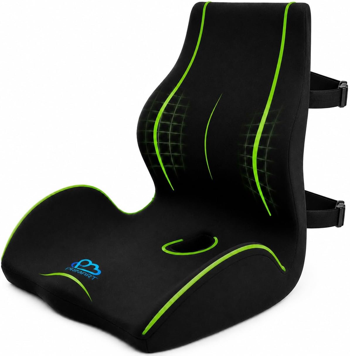Ergonomic Memory Foam Seat Cushion for Office Chair, Car Seat, Dining, Gaming Chair & Wheelchair, Full Back & Lumbar Support Pillow One Piece, Back Pain Relief, Coccyx, Tailbone & Sciatica Pain Relief
