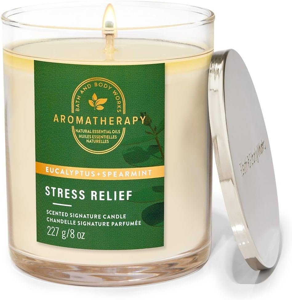 Bath and Body Works Eucalyptus Spearmint Single Wick Candle | 227 g / 8 oz | Single Wick Candle| Fresh Fragrance