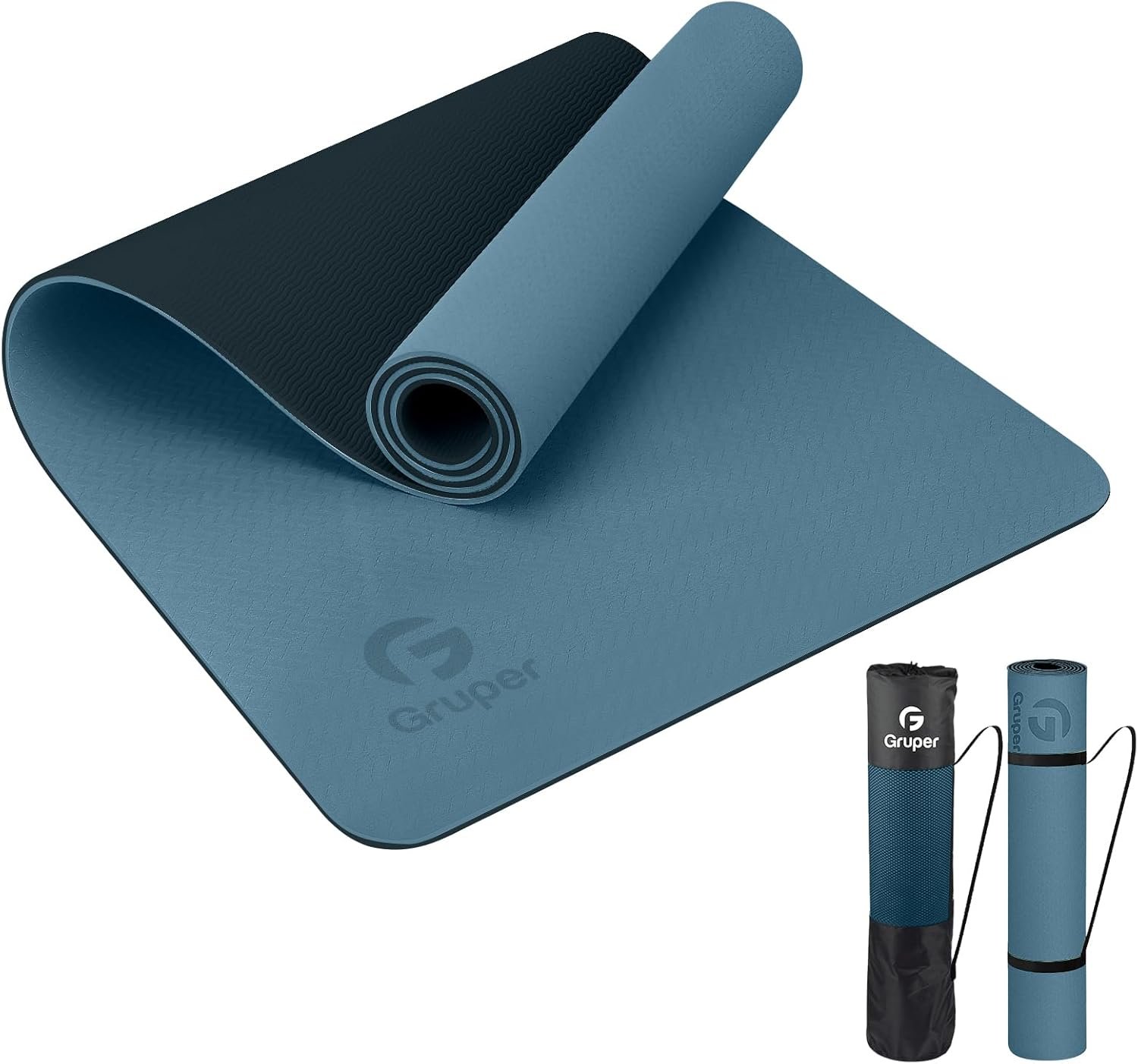 Gruper Yoga Mat Non Slip, Eco Friendly Exercise Mat with Carrying Strap